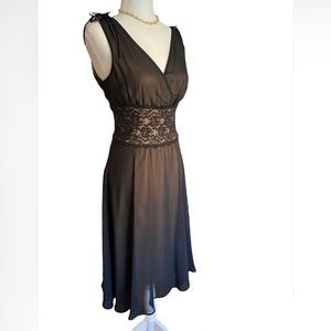 Connected Apparel Lace Inset Little Black Dress Size 6